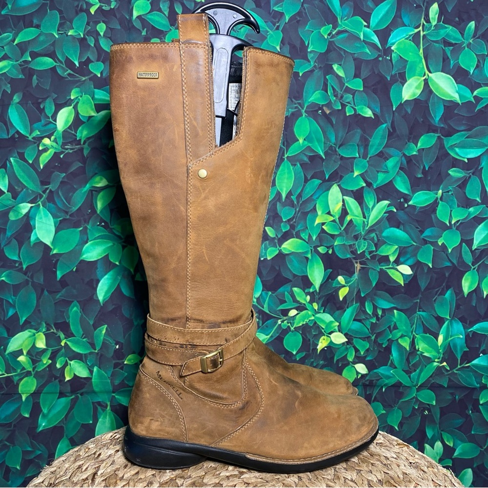 Merrell Tetra Strap Brown Leather Chestnut